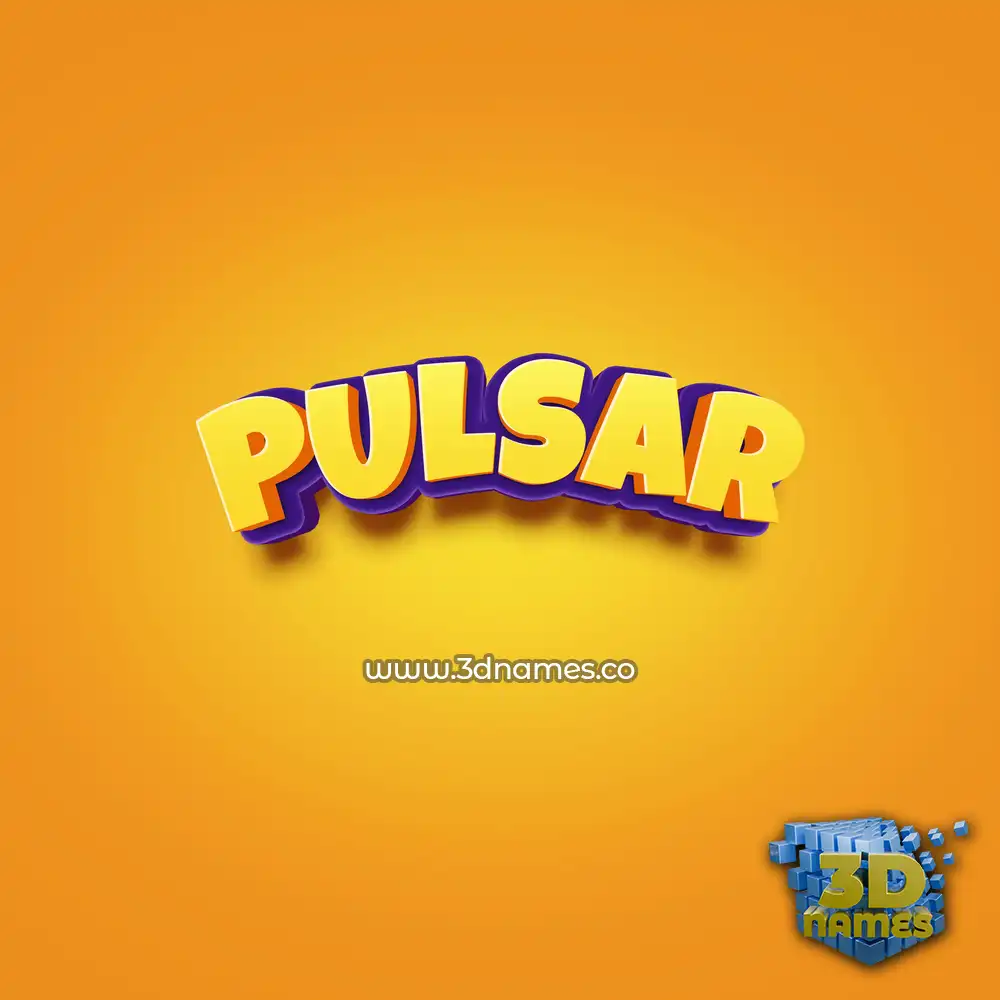 pulsar in Orange Toon style - 3D name wallpaper