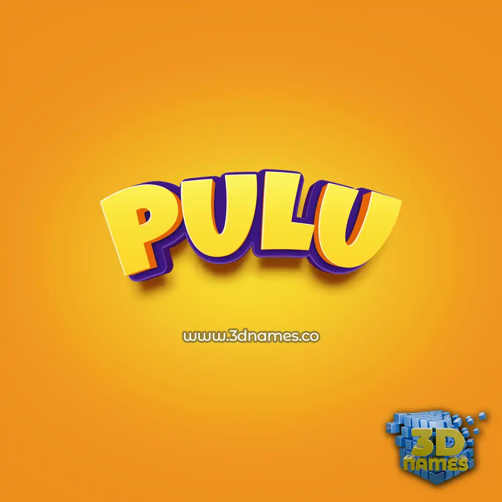 pulu in Orange Toon style - 3D name wallpaper