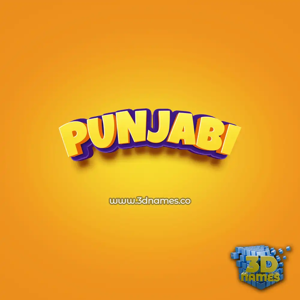 punjabi in Orange Toon style - 3D name wallpaper