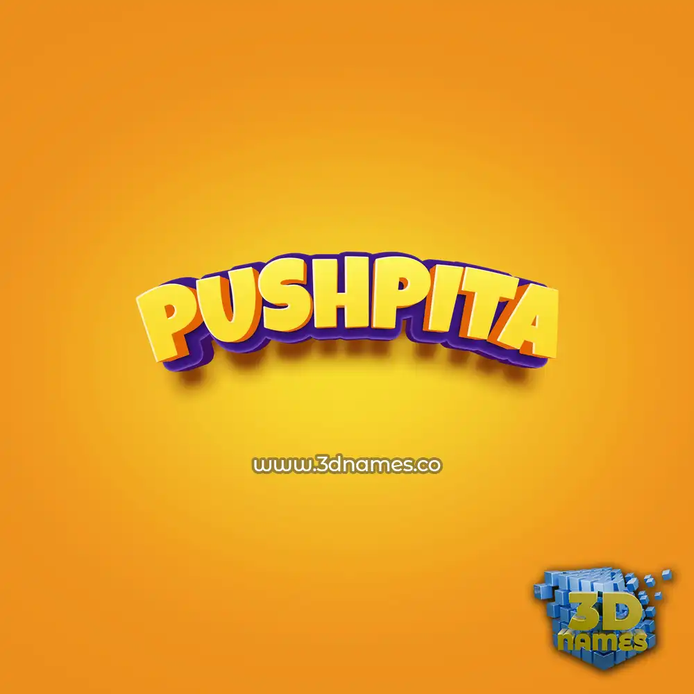 pushpita in Orange Toon style - 3D name wallpaper