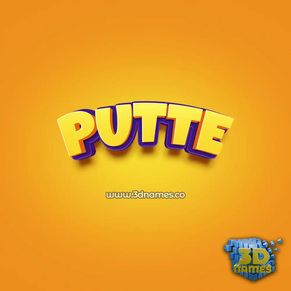 putte in Orange Toon style - 3D name wallpaper