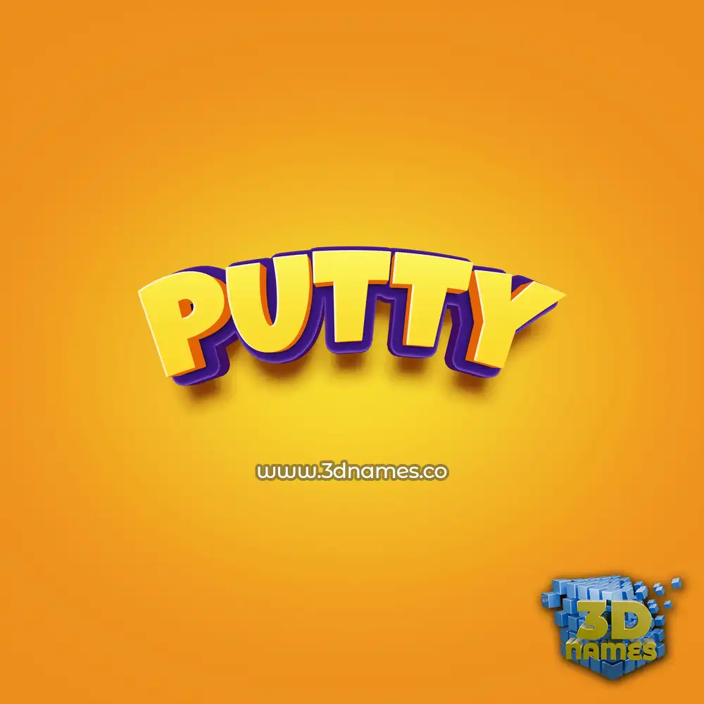 putty in Orange Toon style - 3D name wallpaper