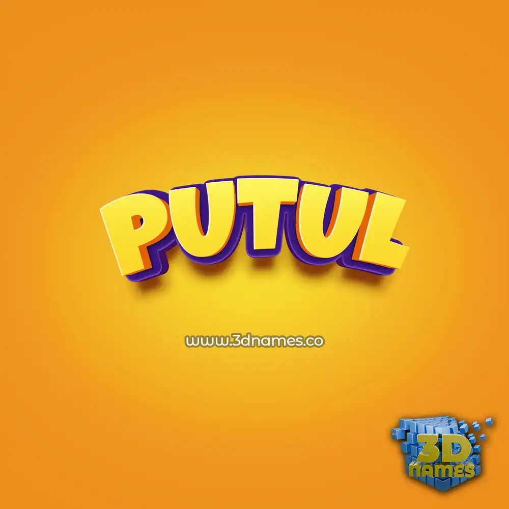 putul in Orange Toon style - 3D name wallpaper