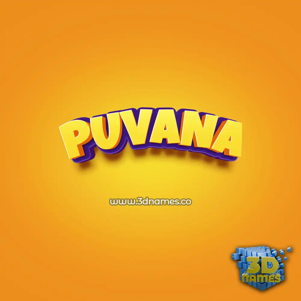 puvana in Orange Toon style - 3D name wallpaper