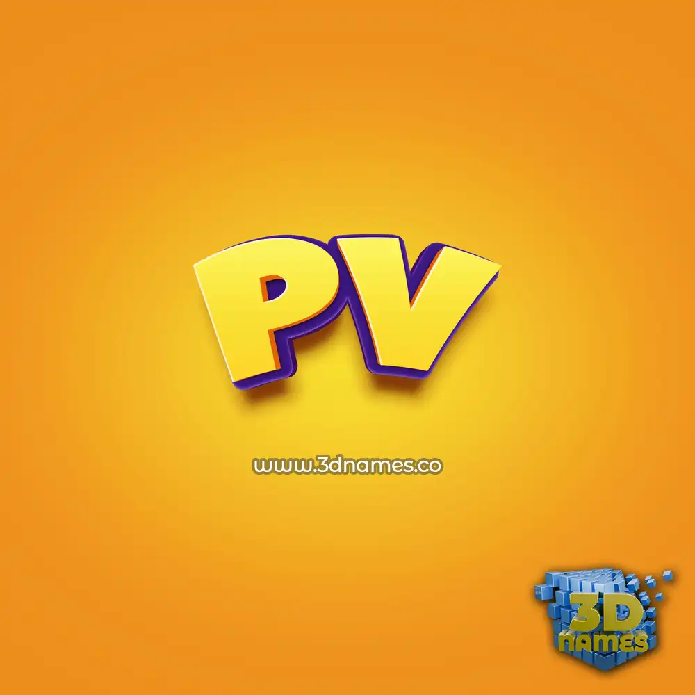 pv in Orange Toon style - 3D name wallpaper