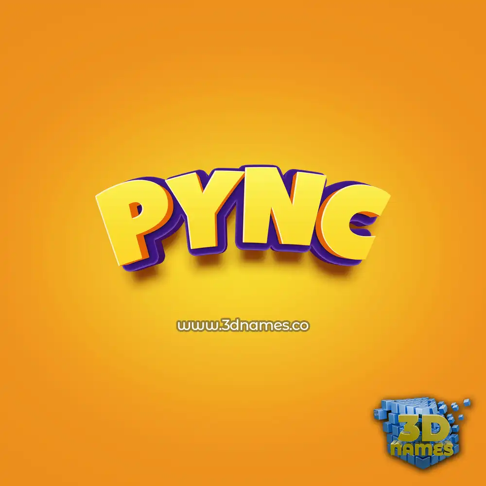 pync in Orange Toon style - 3D name wallpaper