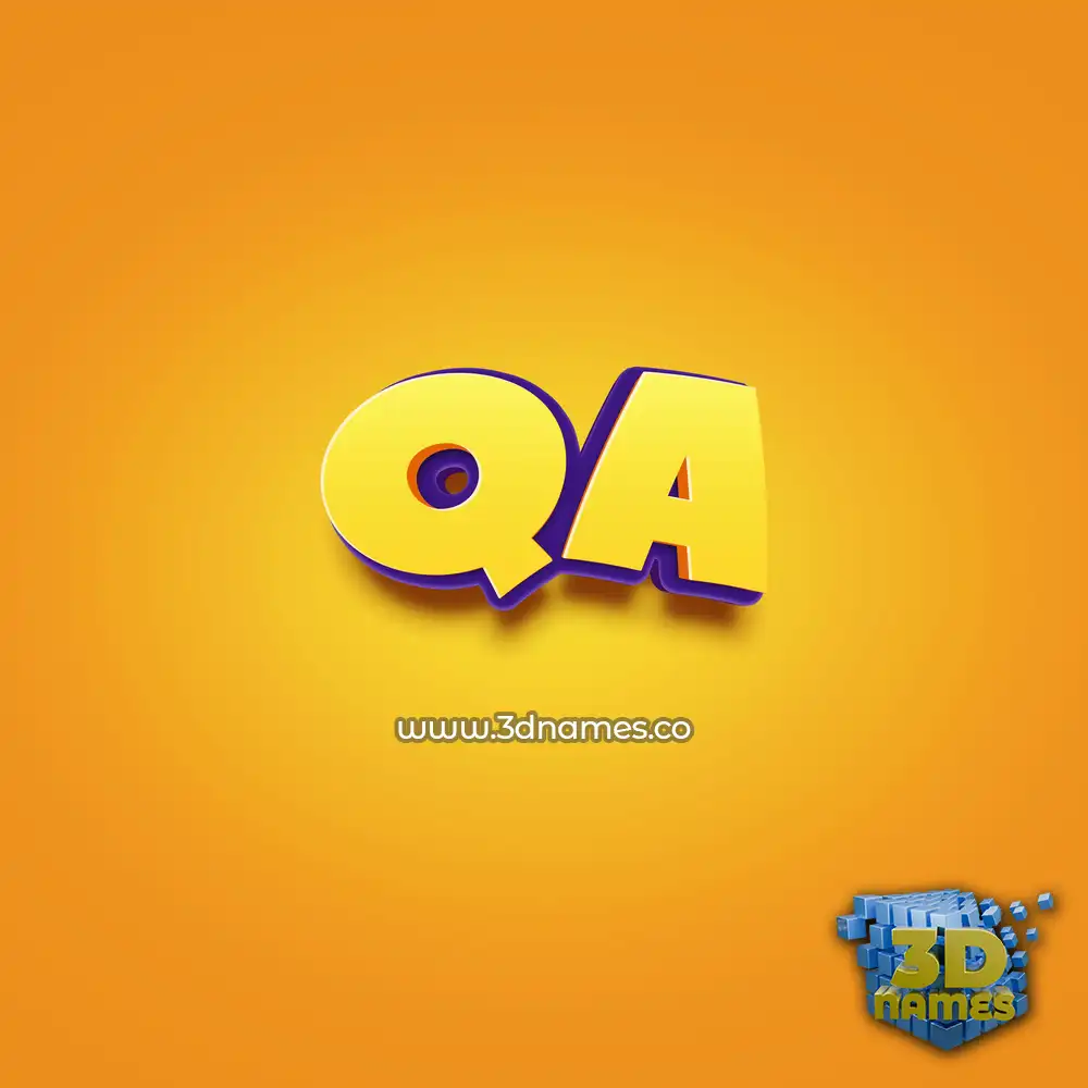qa in Orange Toon style - 3D name wallpaper