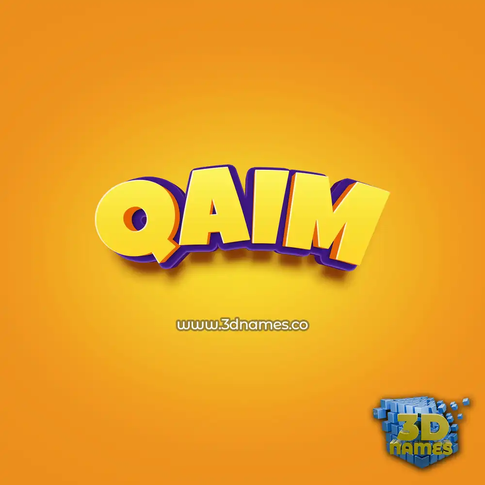 qaim in Orange Toon style - 3D name wallpaper
