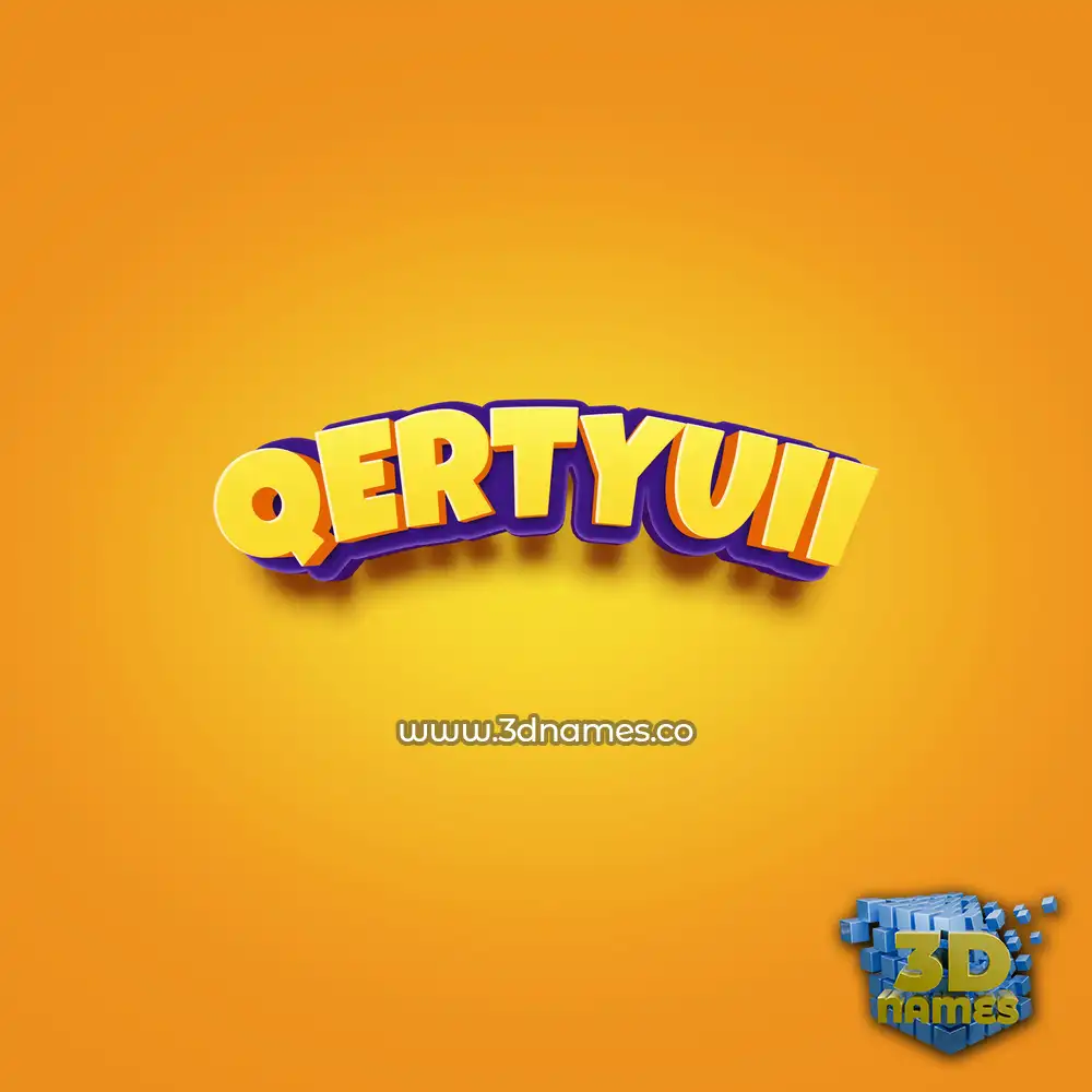 qertyuii in Orange Toon style - 3D name wallpaper