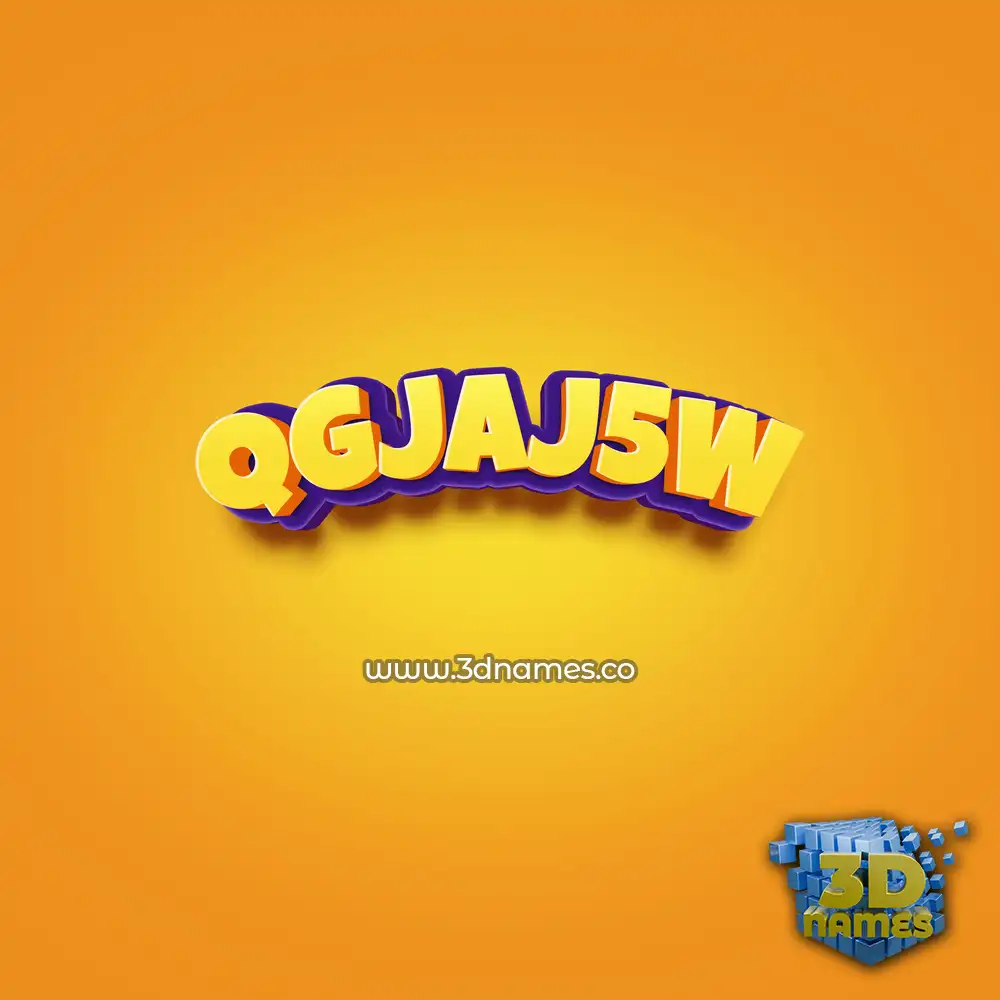 qgjaj5w in Orange Toon style - 3D name wallpaper