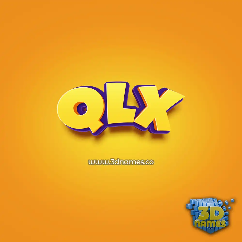 qlx in Orange Toon style - 3D name wallpaper