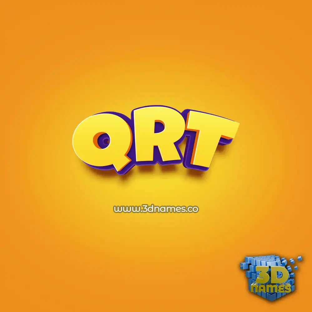 qrt in Orange Toon style - 3D name wallpaper