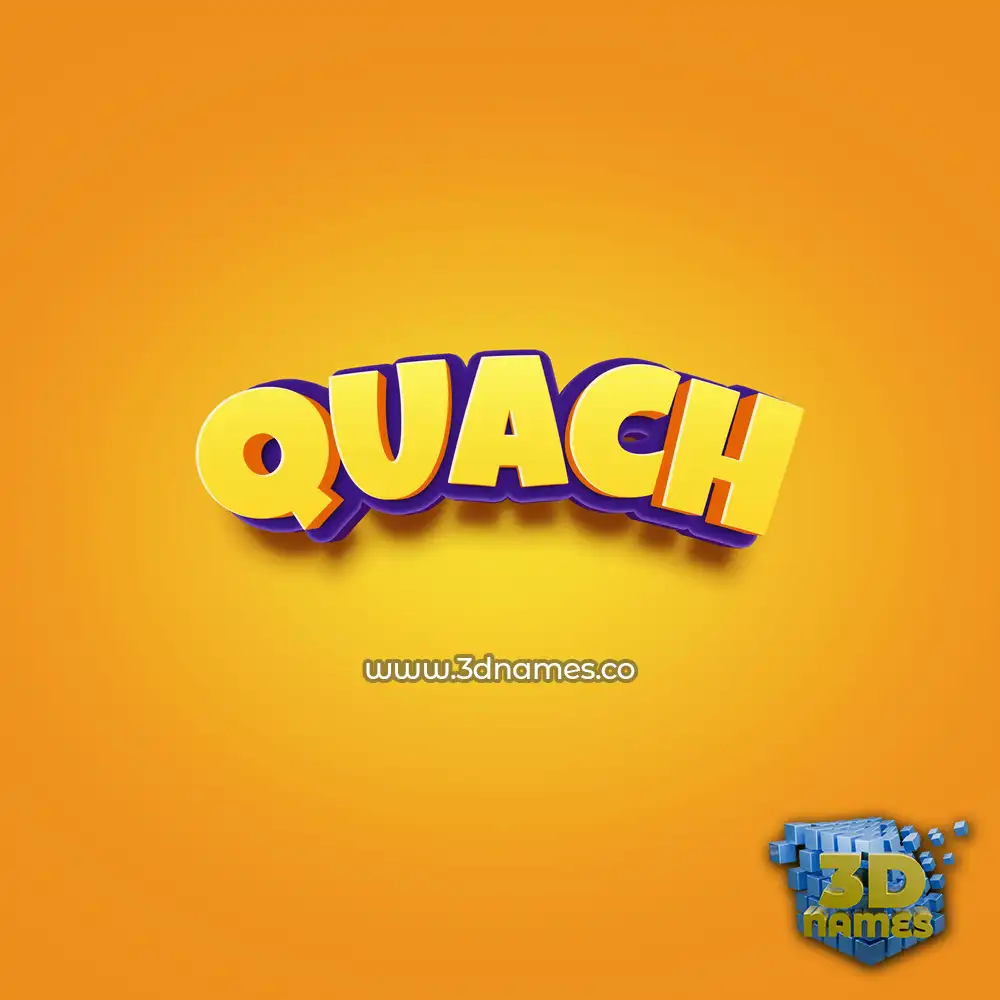 quach in Orange Toon style - 3D name wallpaper