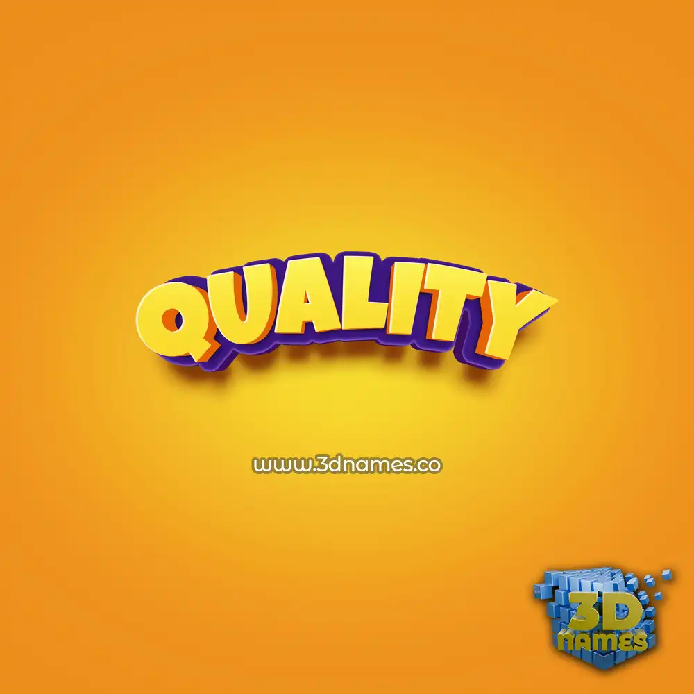 quality in Orange Toon style - 3D name wallpaper