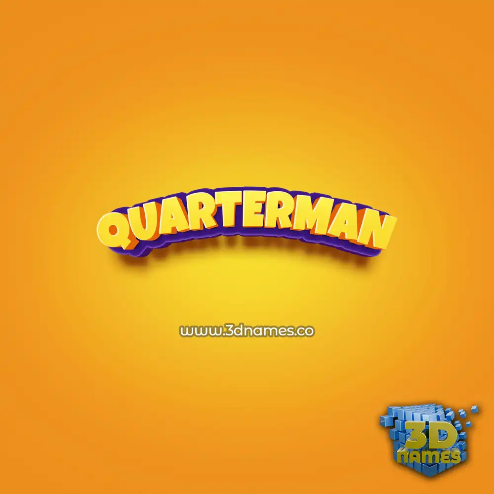 quarterman in Orange Toon style - 3D name wallpaper