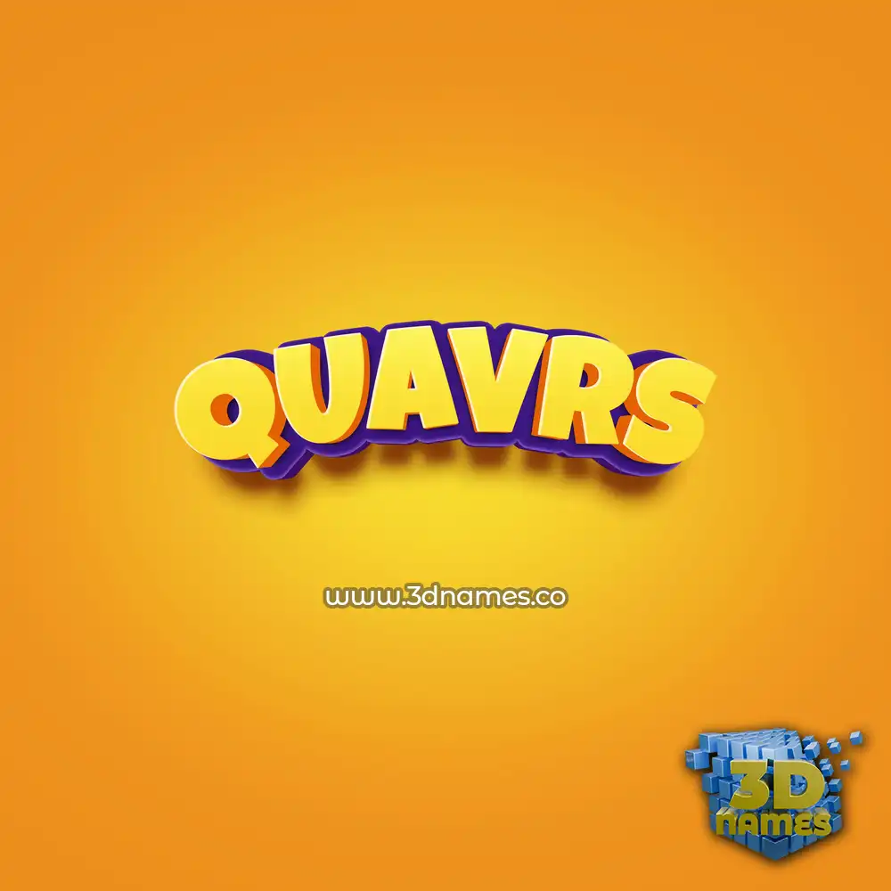 quavrs in Orange Toon style - 3D name wallpaper