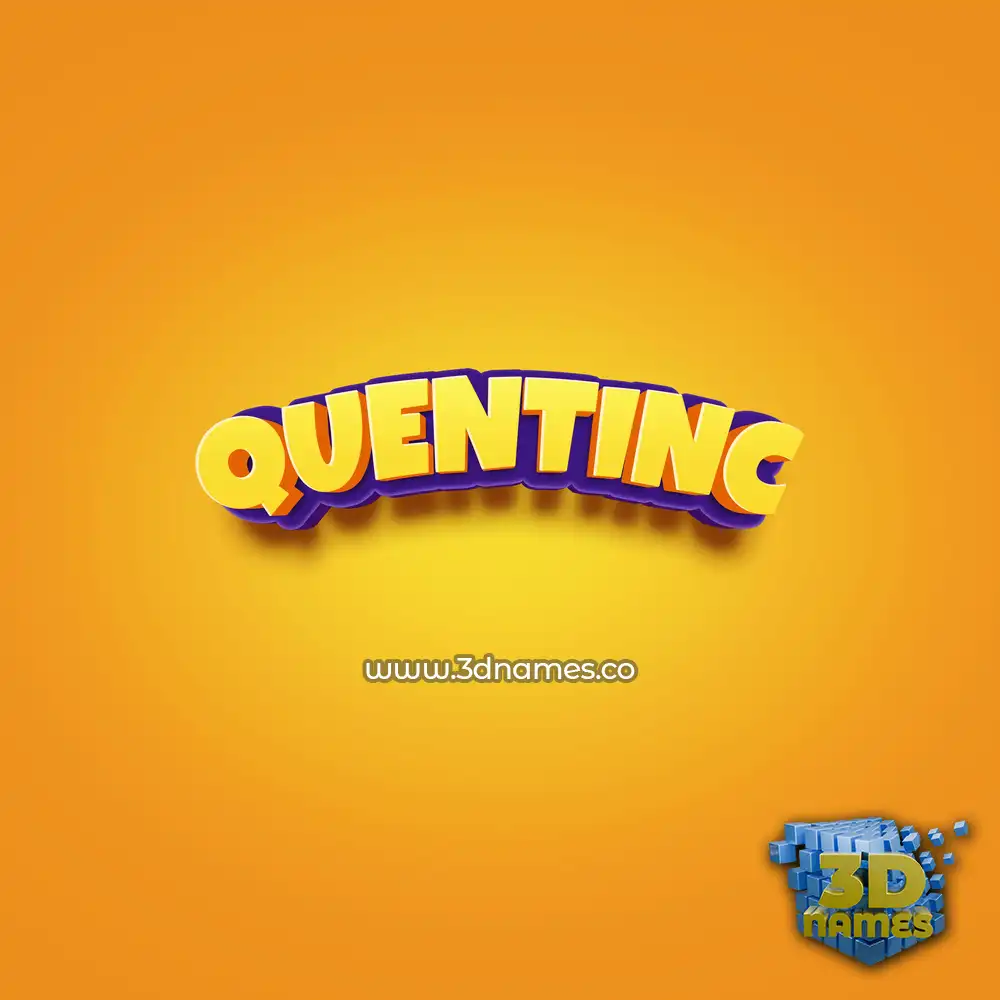 quentinc in Orange Toon style - 3D name wallpaper