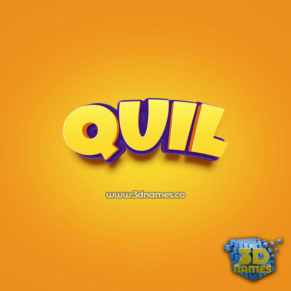 quil in Orange Toon style - 3D name wallpaper