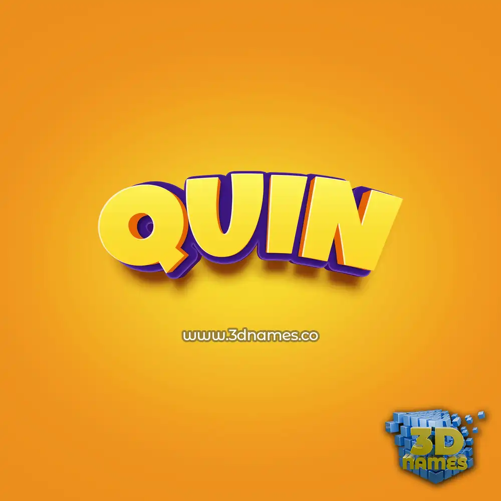 quin in Orange Toon style - 3D name wallpaper