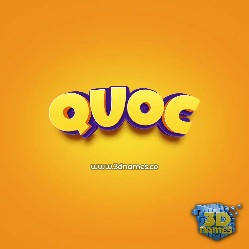 quoc in Orange Toon style - 3D name wallpaper