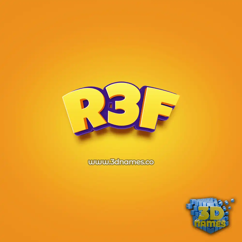 r3f in Orange Toon style - 3D name wallpaper