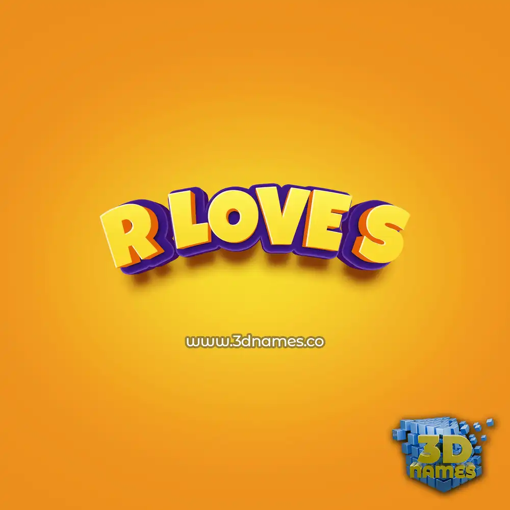 r love s in Orange Toon style - 3D name wallpaper