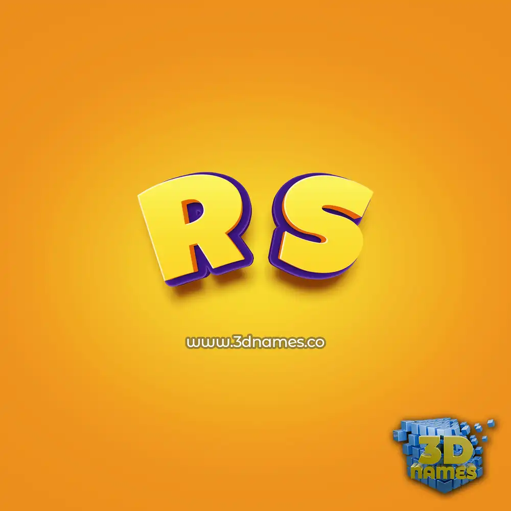 r s in Orange Toon style - 3D name wallpaper