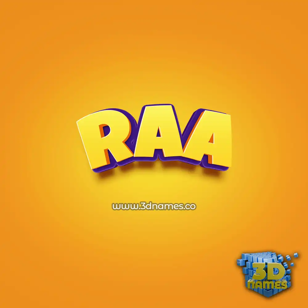 raa in Orange Toon style - 3D name wallpaper