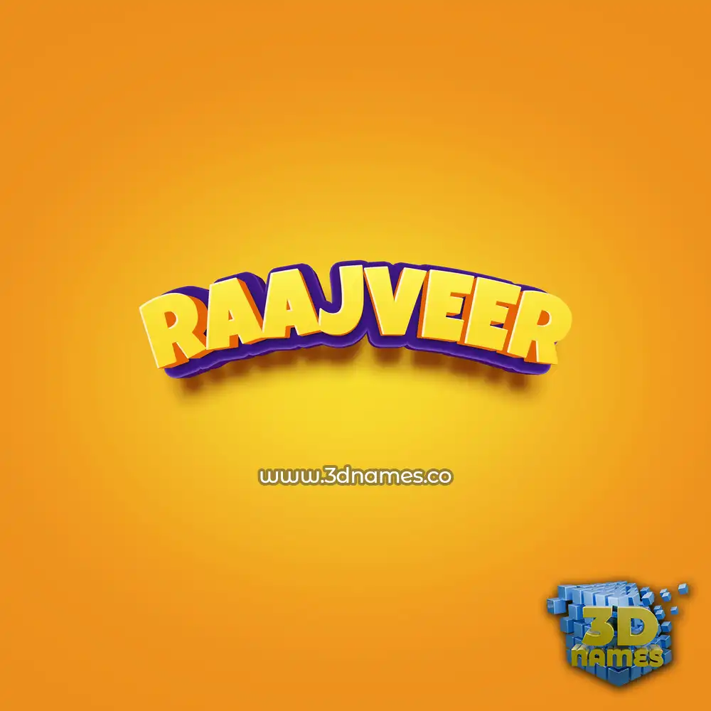 raajveer in Orange Toon style - 3D name wallpaper