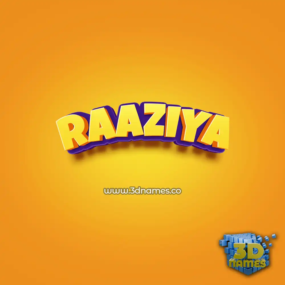 raaziya in Orange Toon style - 3D name wallpaper