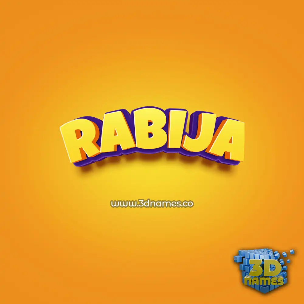rabija in Orange Toon style - 3D name wallpaper