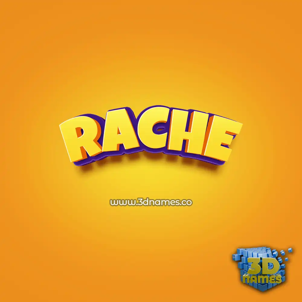 rache in Orange Toon style - 3D name wallpaper