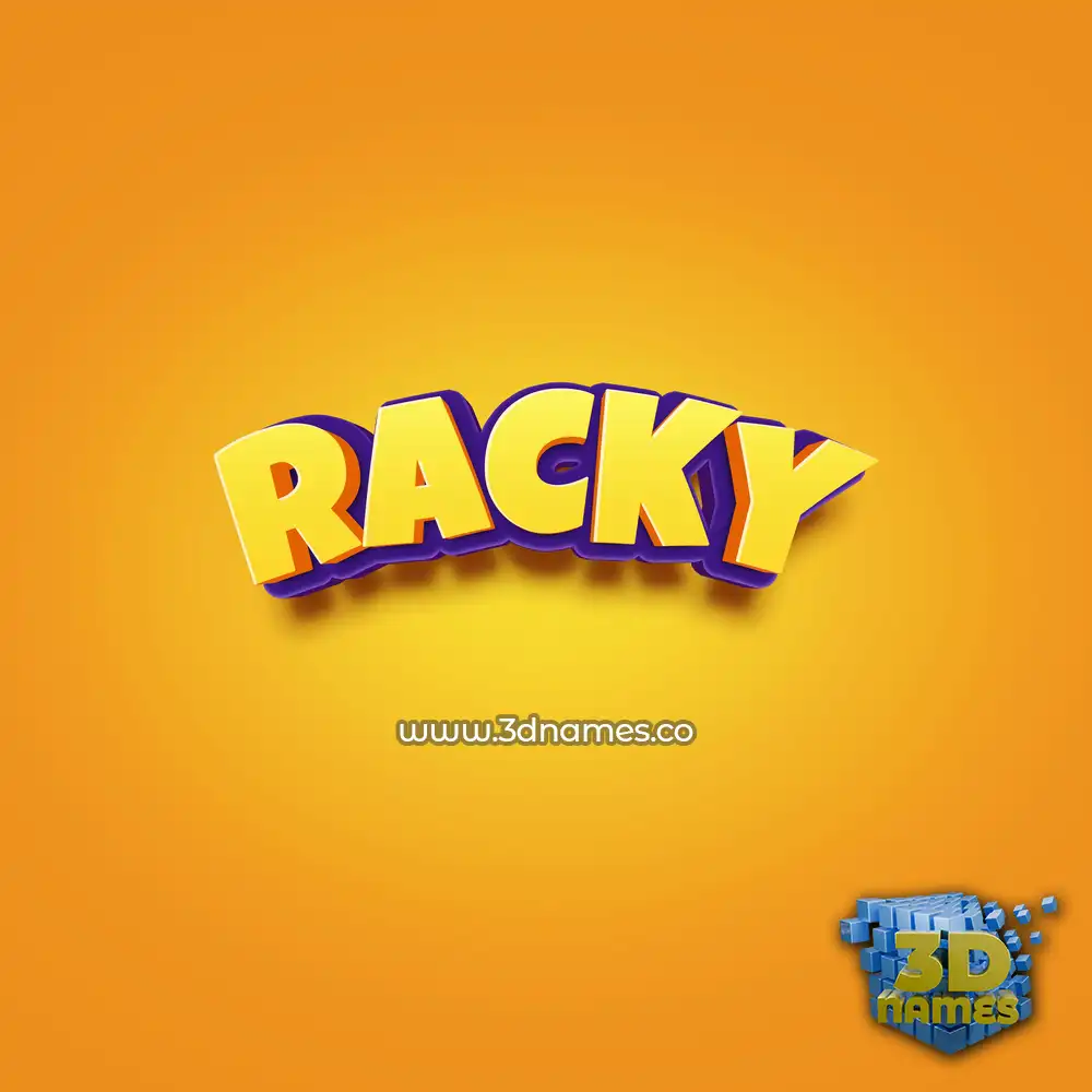 racky in Orange Toon style - 3D name wallpaper