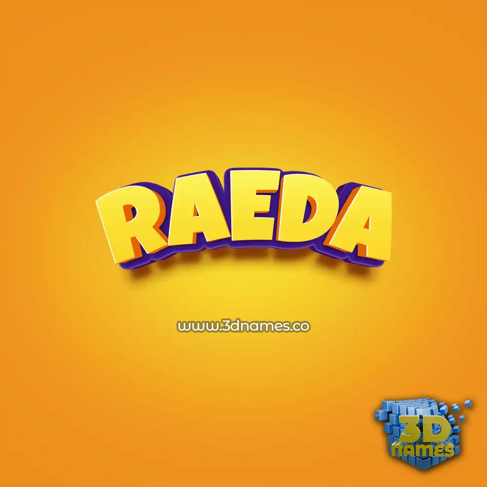 raeda in Orange Toon style - 3D name wallpaper