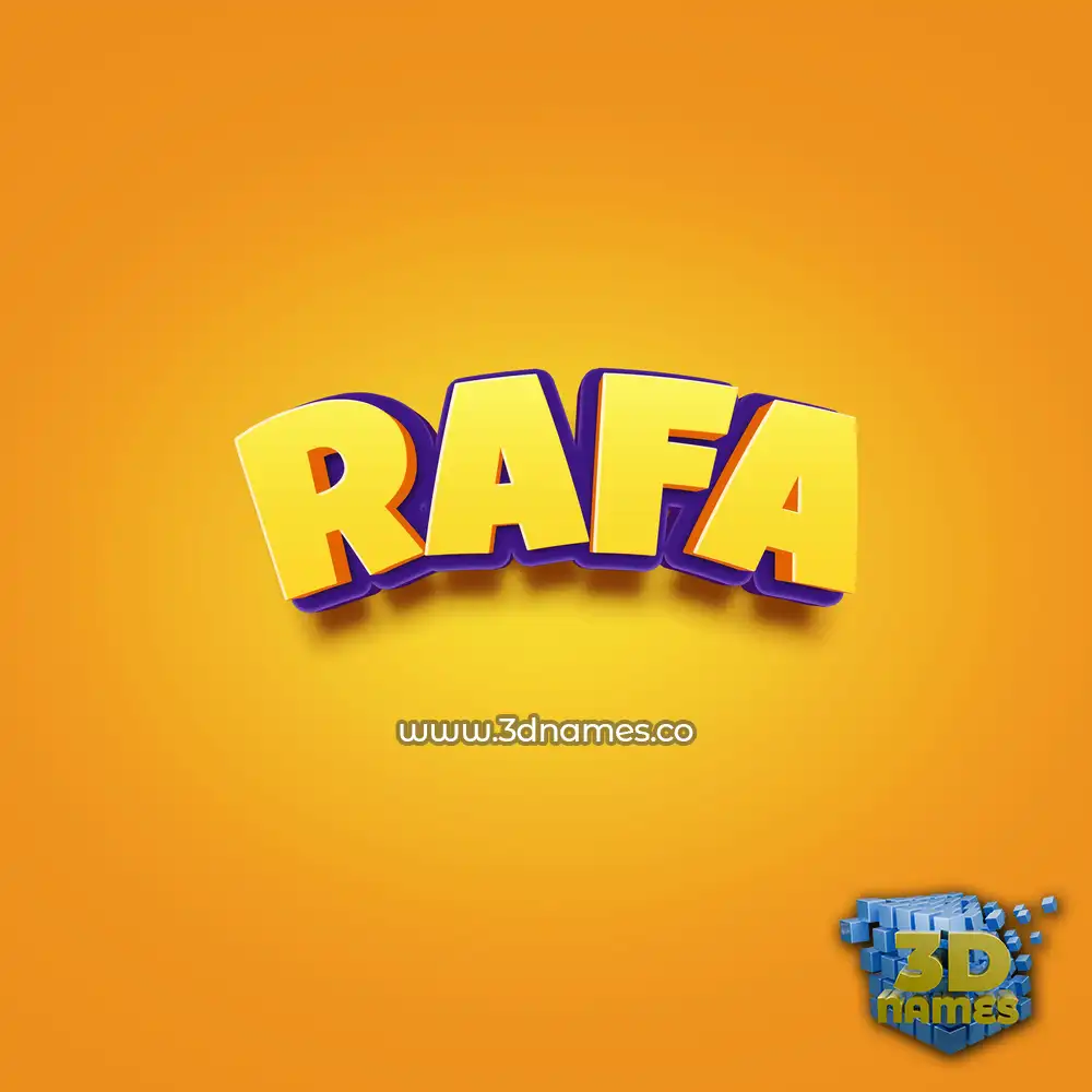 rafa in Orange Toon style - 3D name wallpaper