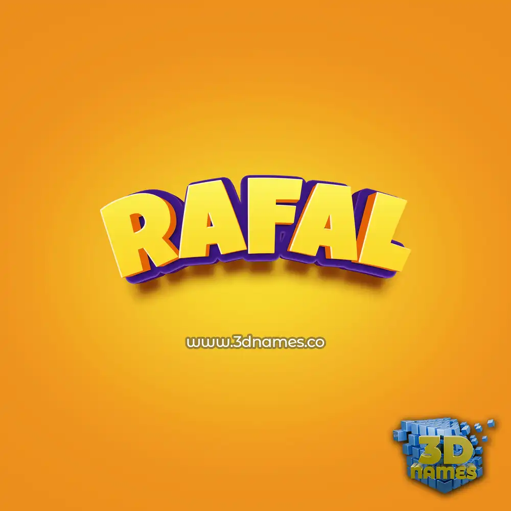 rafal in Orange Toon style - 3D name wallpaper