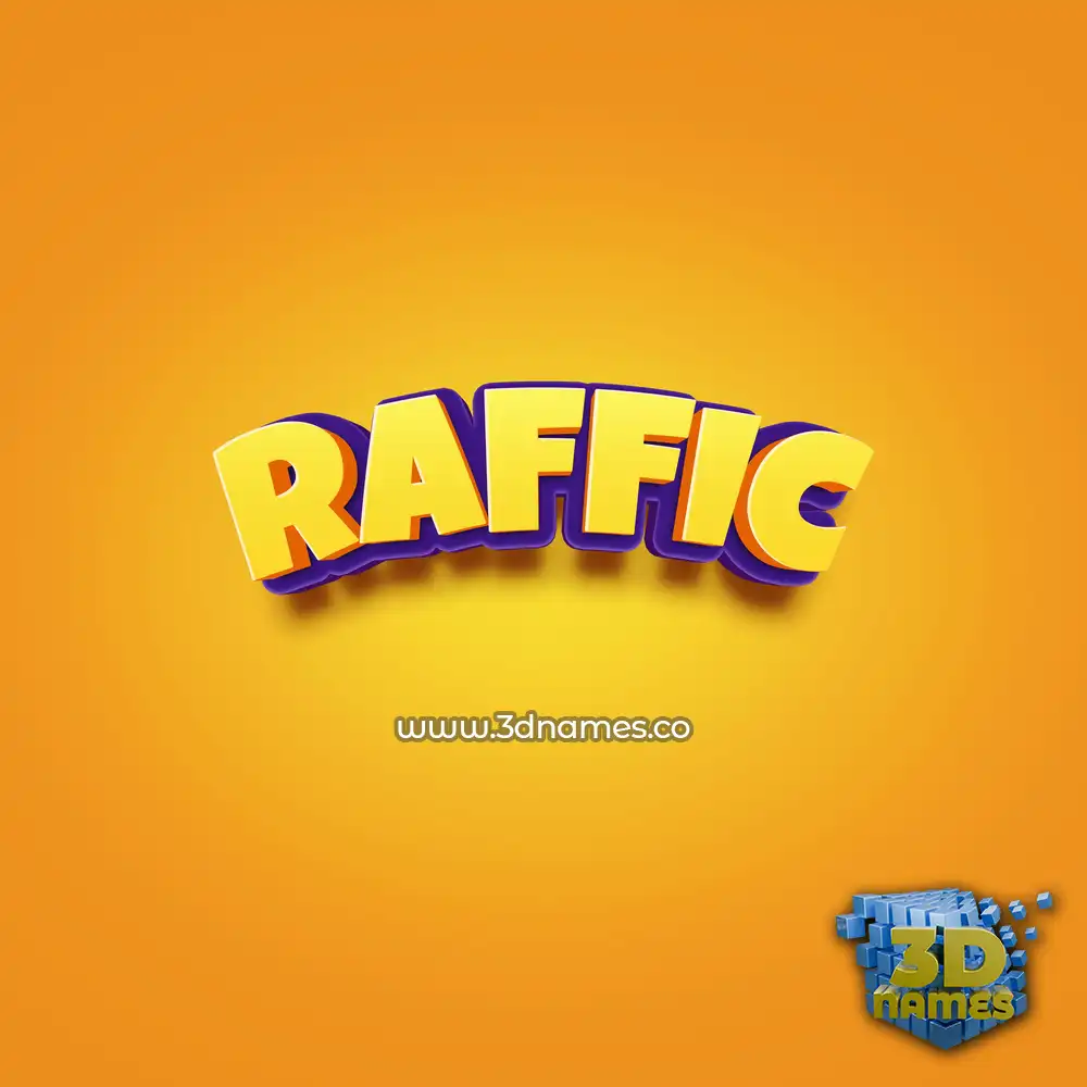 raffic in Orange Toon style - 3D name wallpaper
