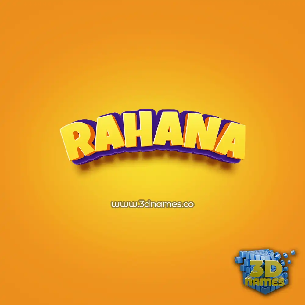rahana in Orange Toon style - 3D name wallpaper
