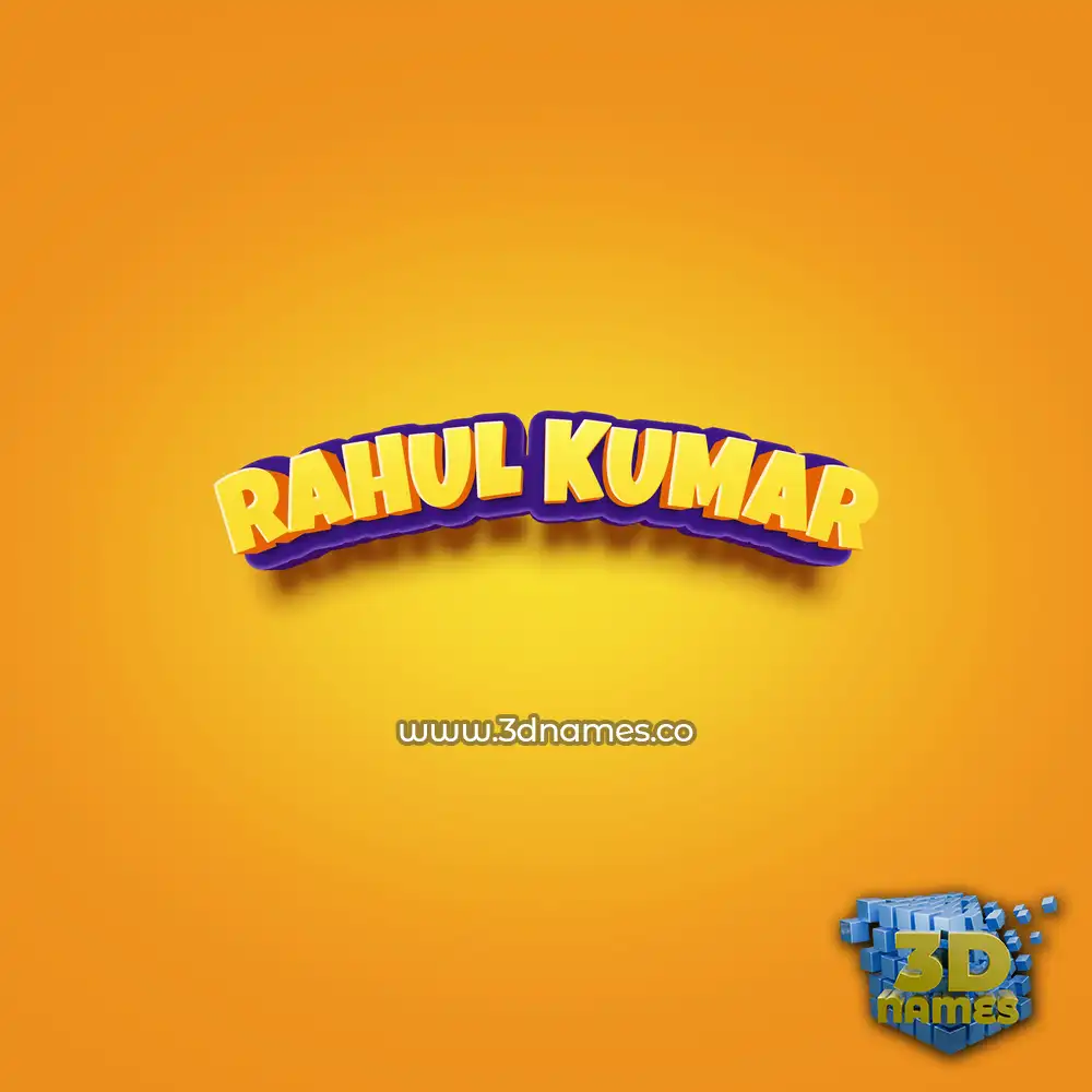 rahul kumar in Orange Toon style - 3D name wallpaper
