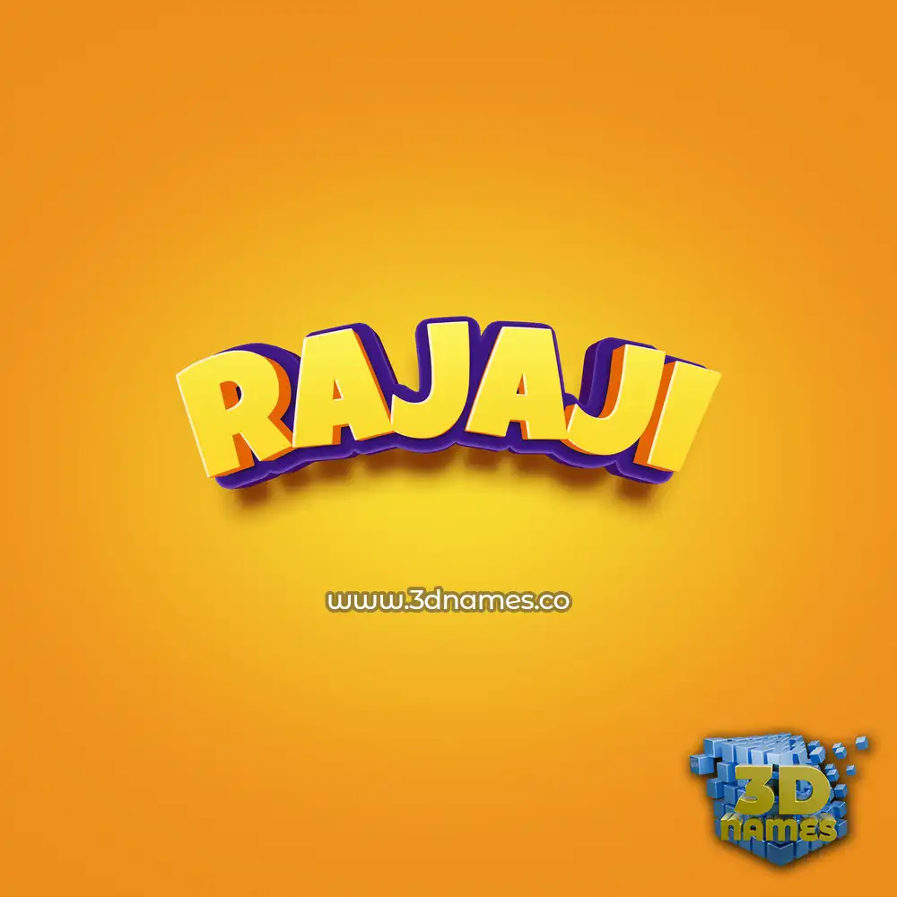 rajaji in Orange Toon style - 3D name wallpaper