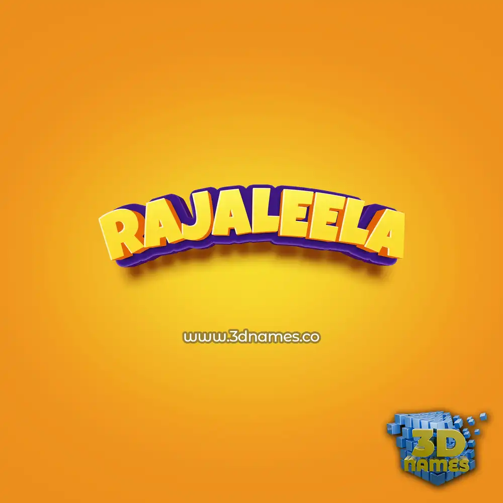 rajaleela in Orange Toon style - 3D name wallpaper