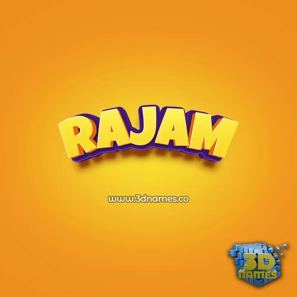 rajam in Orange Toon style - 3D name wallpaper