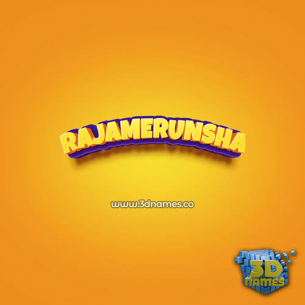 rajamerunsha in Orange Toon style - 3D name wallpaper