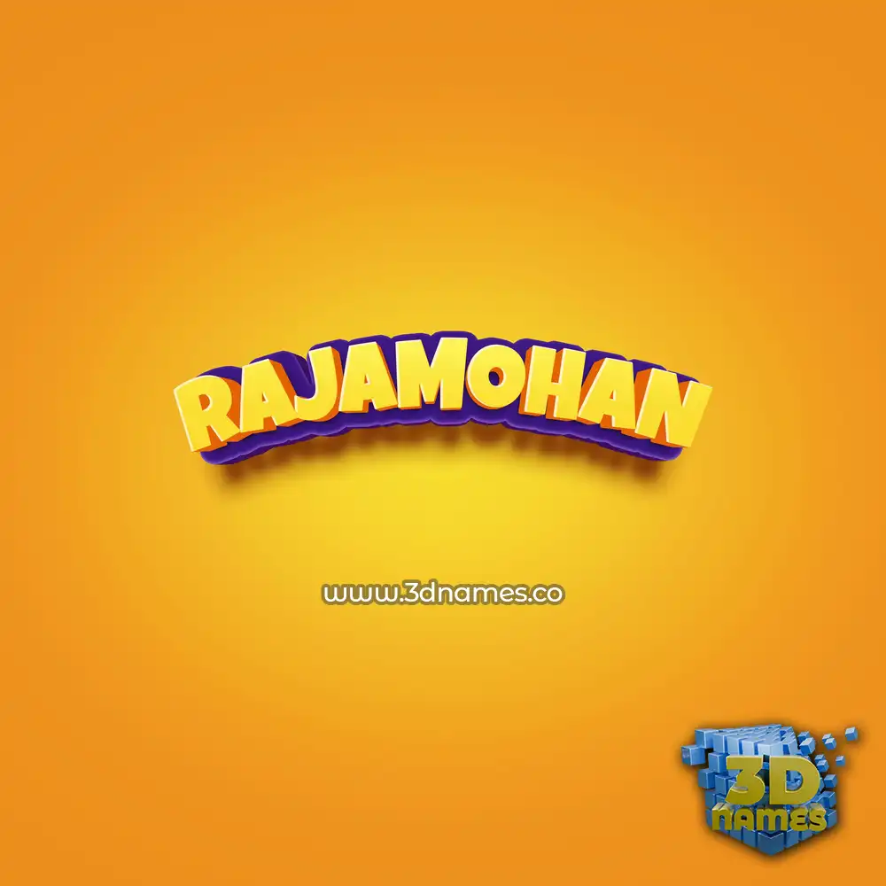 rajamohan in Orange Toon style - 3D name wallpaper
