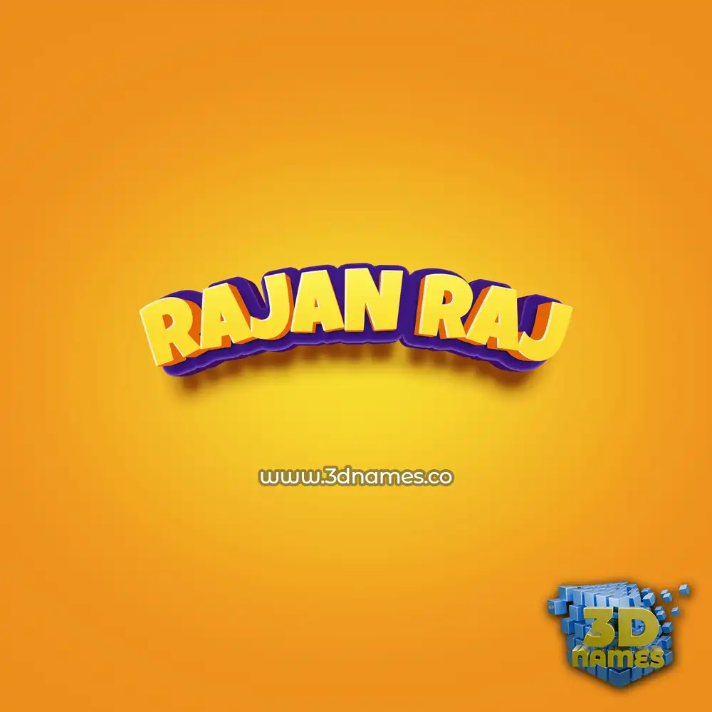rajan raj in Orange Toon style - 3D name wallpaper