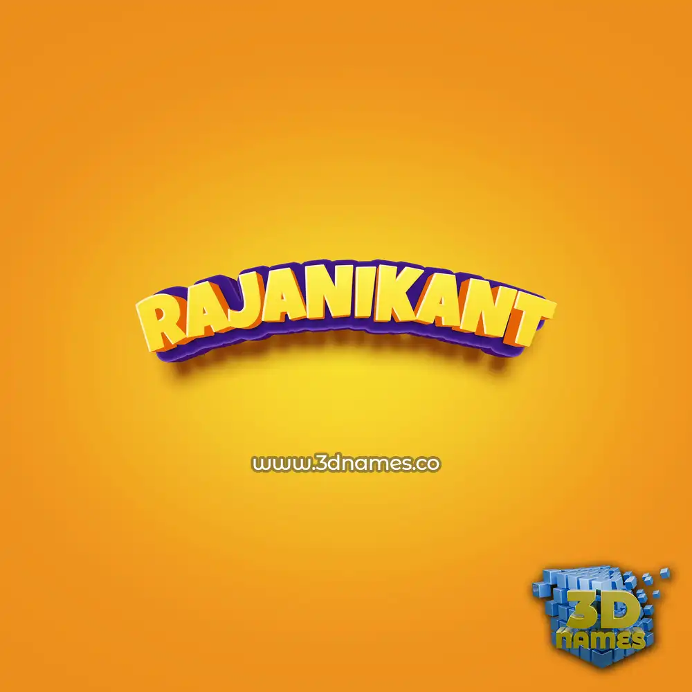 rajanikant in Orange Toon style - 3D name wallpaper