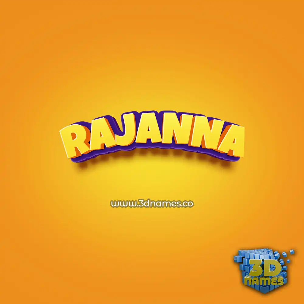 rajanna in Orange Toon style - 3D name wallpaper