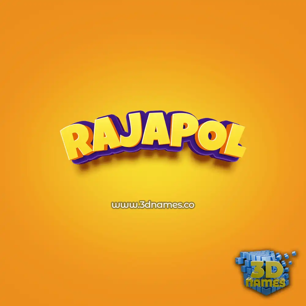 rajapol in Orange Toon style - 3D name wallpaper