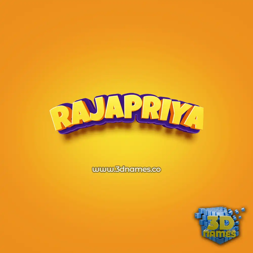 rajapriya in Orange Toon style - 3D name wallpaper
