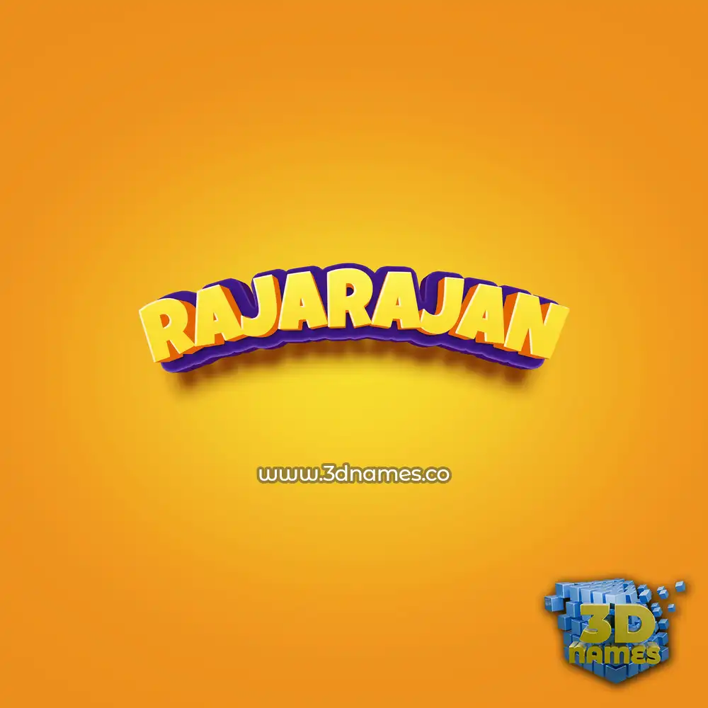 rajarajan in Orange Toon style - 3D name wallpaper